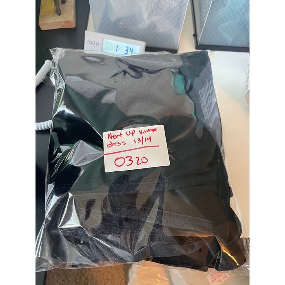 Vintage Next Up long black gown, size 13/14, high slit, glamorous, elegant - Picture 15 of 15